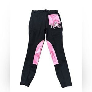 Ovation Black Pink Camo Riding Breeches Girl’s Size 14 New with tags
